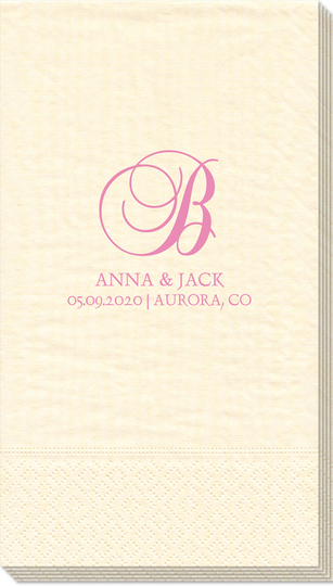 Elegant Initial Moire Guest Towels